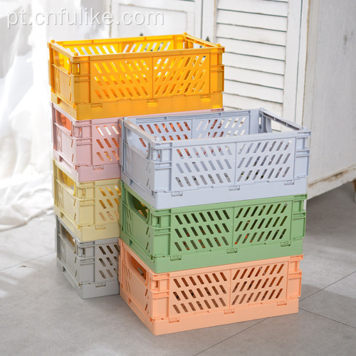 Home Desktop Stacked Organizer Folded Plastic Basket